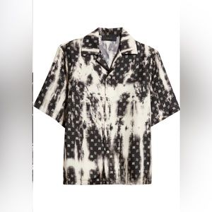 Amiri Bleach Tie Dye Bandana Logo Silk Shirt